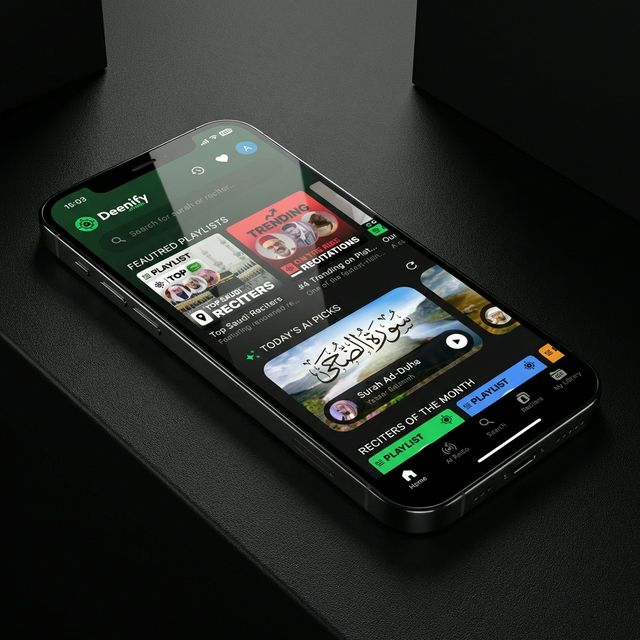 Deenify App Home Screen Mockup